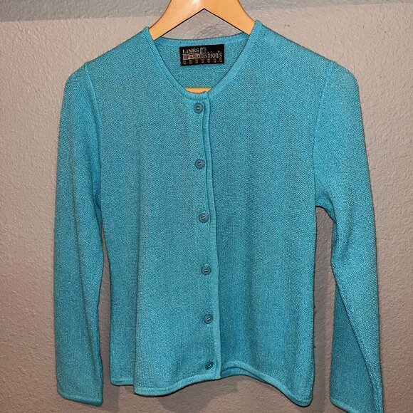 LINKS FASHION'S 100% BABY ALPACA Vintage Cardigan Sweater - Made in Peru - Small - Picture 1 of 9